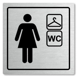 Šatna ženy, wc, 100x100mm, stříbrná, Arizona